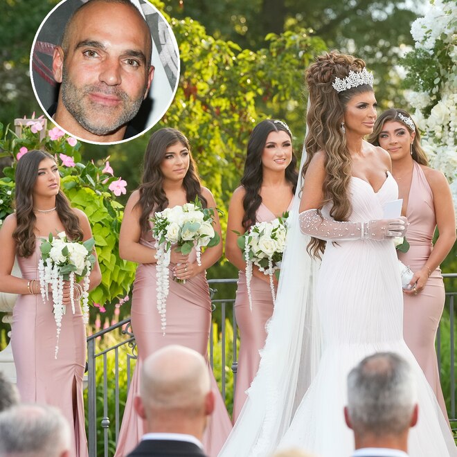 Teresa Giudice and daughters, inset Joe Gorga